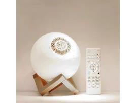 Alto-falante de música inteligente sem fio Alcorão com controle remoto Luzes de lua 3D portátil recarregável lâmpada estéreo LED Abs LESHP