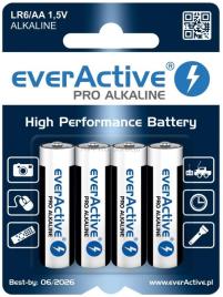 Blister 4x Pilhas Alcalinas 15V LR6 AA - everActive PRO ALKALINE