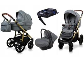 Carrinho de Bebé Multifuncional BABYLUX ASPERO 4 Em 1 -Grey flex - Ajustável e dobrável Construção leve em alumínio - Reversibilidade - Acessórios