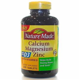 Nature Made Calcium - Magnésio e Zinco, 300 Tabs (Embalagem de 1)