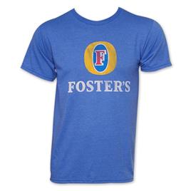 Beers Foster ' s Beer Basic logo Men ' s Heather Blue T-shirt Azul Large