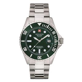 Swiss Alpine Military by Grovana Relógio militar alpino suíço quartzo analógico 7053.1134SAM Aço inoxidável Prata