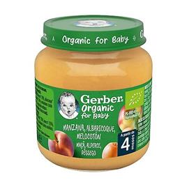 Gerber Organic BIO Jar Apple, Apricot, Peach 4m + 125 g (Fruits - Peach - Apple)