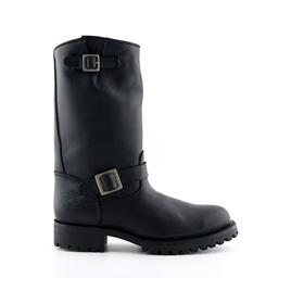 Grinders Wild One Mens Leather Buckle Biker Botas Pretas Preto EU45