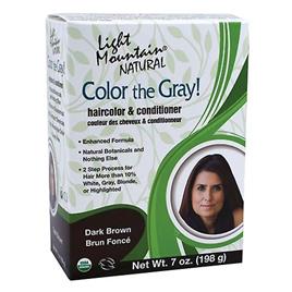 Light Mountain Cor da montanha clara O cinza, cor natural do cabelo e condicionador, marrom-escuro 7 oz (Pacote de 1)