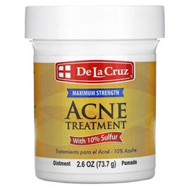 De La Cruz, Pomada de Tratamento de Acne com 10% de Enxofre, Força Máxima, 2,6 oz (73,7 g)