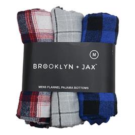 Brooklyn Conjunto Pijamas Masculinos Pjs Bottoms Flanela Check Tartan 134 Azul/Vermelho/Cinza L