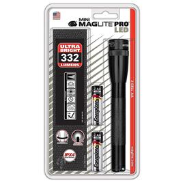 Maglite Mini AA LED Pro Black - 332 lúmens - feixe de 172m - pacote de coldre preto standard