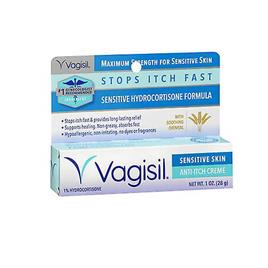 Vagisil Anti-Itch Creme Maximum Strength Fórmula para Pele Sensível, 1 Oz (Pacote de 1)