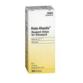 Tiras Reagentes Keto-Diastix para Urinálise, 50 cada (Pacote de 1)