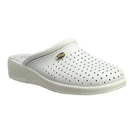 Dek das mulheres/senhoras revestido tamancos de couro Branco 39 EUR