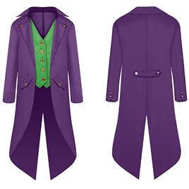 Kakanwo Roupas de Halloween para pais e filhos Roupas retrô masculinas Smoking retrô punk de comprimento médio para crianças Roxo 145