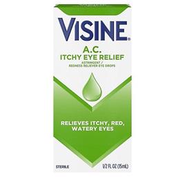 Colírio Adstringente para Alívio de Olhos Vermelhos Visine A.c. Itchy Eye, 0.5 Fl. Oz
