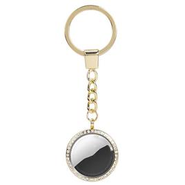 Behover AirTag Case como chaveiro com pedras e ouro preto Gold