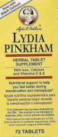 Suplemento Herbal Lydia Pinkham, Comprimidos, 72 Ea