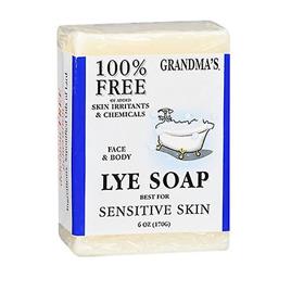 Grandmas Pure & Natural Vovós Pure & Natural Pure Lye Bar Soap, 6 Oz (Pacote de 1)