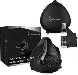 Jeek Nextgen Altitude Workout Mask Cardio Breathing & Treinador de Força Respiratória 24 Níveis de Privação de Oxigênio, 8 Filtros de Carbono Subst...