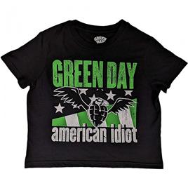 Green Day Dia Verde Mulheres / Senhoras American Idiot Wings Crop Top Preto M