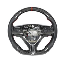 Favrison Substituição de couro perfurado do volante de fibra de carbono para Maserati Ghibli M157 Quattroporte M156 Levante M161 20142023