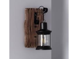 Candeeiro de Parede LEDKIA Fanala (Preto - E27 - 40 W)