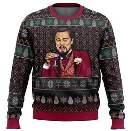 Snxijv Novo Rindo Leo Dicaprio Meme Suéter de Natal Feio Presente Papai Noel Pullover Homens 3d Sweatshirt E Top rápido 2XL