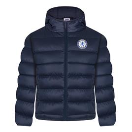 Chelsea FC Boys Jaqueta Encapuzado Inverno Acolchoado Crianças PRESENTE OFICIAL DE FUTEBOL Azul 2-3 Years