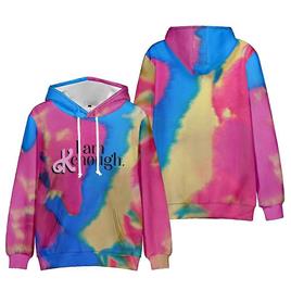 Eocici Novas mulheres masculinas eu sou kenough carta impressa capuz barbie ken moletom tie dye capuz pullover tops presentes rápido A S