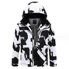 Snowsuits Casaco de esqui impermeável para homens casaco de neve quente de inverno capuz capa de chuva preto XL