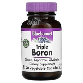 Bluebonnet Nutrition, Boro triplo, Citrato, Aspartato, Glicinato, 90 Cápsulas Vegetais