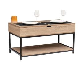 Mesa de centro elevatória aliaj com compartimento interno