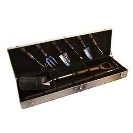 The Garden People Ferramentas Suitcase With Eight Stainless Steel And Wood