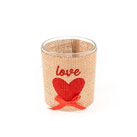 Porta-Velas Coração com Laço