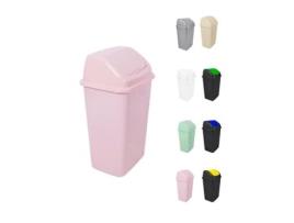 Balde de Lixo com Tampa Basculante - 30/50 Litros - Ideal para Casa e Escritório Rosa 15 L