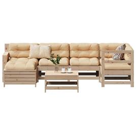 Conjunto 7 de Sofás para Jardim VIDAXL Madeira de Pinho Maciça