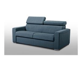 Sofá Cama DUNLOPILLO (196 x 94 x 100 Tamanho Cama: 140 - 159 cm - Veludo - Azul)