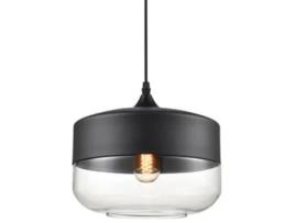 Lustre retro em vidro transparente, ajustável, para sala e cozinha