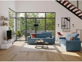 Sofá Cama DUNLOPILLO (216 x 94 x 100 Tamanho Cama: 160 - 179 cm - Veludo - Azul)