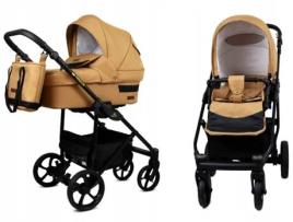 Carrinho De Bebé Multifuncional Babylux Trailux 2 Em 1 -sand Pearl - Ajustável E Dobrável Construção Leve Em Alumínio - Acessórios
