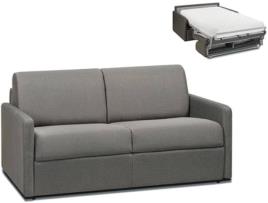 Sofá Cama Calife VENTE-UNIQUE (Cinzento Claro - Tecido e Veludo - 150x94x85 cm/Dimensões da cama: 120 – 139 cm)