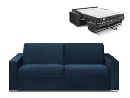 Sofá Cama DUNLOPILLO (214 x 94 x 85 Tamanho Cama: 160 - 179 cm - Veludo - Azul)