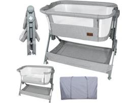Twinly - Berço Co-Sleeping para Bebê, Miniberço Portátil de Viagem, Dobrável com Facilidade, Compacto, Altura Ajustável em 5 Posições, Desde o Nascime