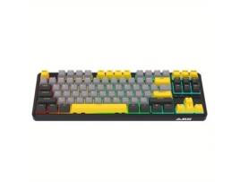 Teclado mecânico AJAZZ k870tpro de três modos Bluetooth Teclado para jogos com fio 87 teclas teclado personalizado vermelho preto aixo