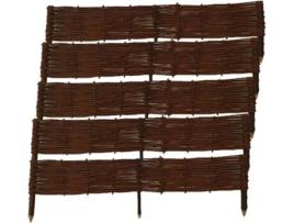 Conjunto De 5 Cercaduras De Jardim - 120 Cm X 20 Cm - Natural - Feito À Mão - Para Canteiros, Hortas, Canteiros - Cercas De Jardim