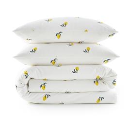 Conjunto capa de edredon e fronha quadrada, 50% algodão reciclado, Citron, La Redoute Interieurs