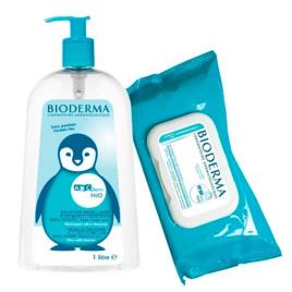 Bioderma Abcderm Solução Micelar H2O 1L + Toalhetes x60