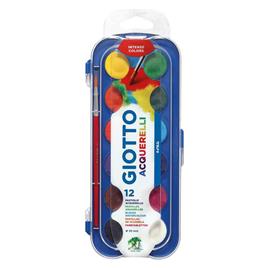 GIOTTO Aguarelas Escolar e Pincel, Embalagem de 12 Cores