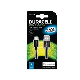 DURACELL Carregador de Smartphones e Tablets Lightning - USB A, Preto