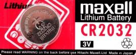 Pilha Lithium 3V CR2032 - MAXELL