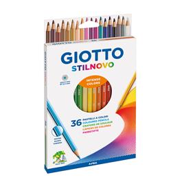 GIOTTO Lápis de Cor Stilnovo, Corpo Hexagonal, Minas de Várias Cores, Pack de 36 Lápis