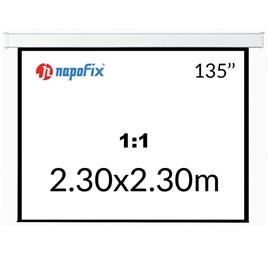 NAPOFIX Tela de Projeção Manual S11-2480, 2400 x 2400 mm